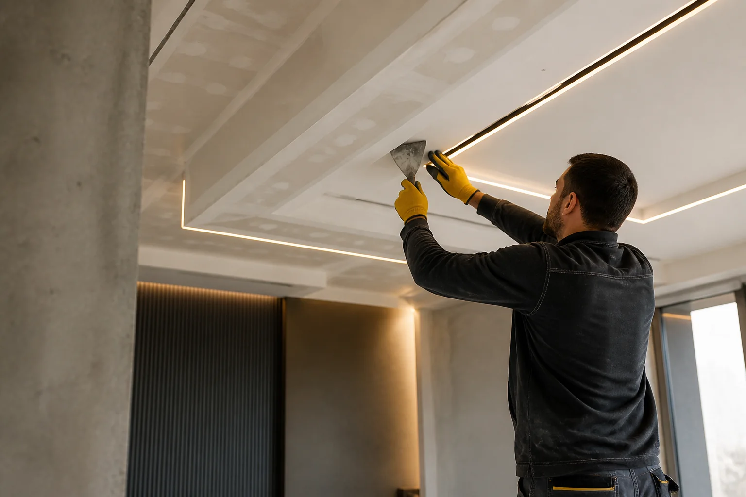 Pose professionnelle de placo et faux plafond